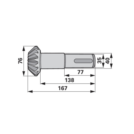 AXE 16 DENTS POUR FAUCHEUSE KRONE - 145206.3 