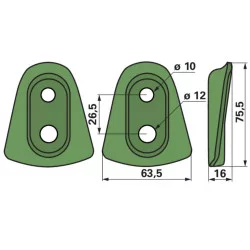 PROTECTION DE COUTEAU  POUR KRONE 253743.1 