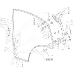 CHARNIERE DE PORTE GAUCHE POUR CASE NEW HOLLAND 87301643 