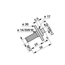 BOULON DE COUTEAU M12 X 10 - 10,9 POUR KRONE 254745.0 - 002537450 