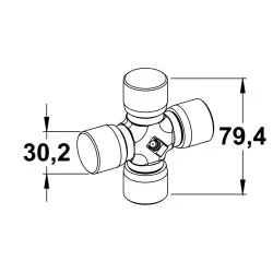 CROISILLON DE CARDAN B5 30.2 X 80 MM 