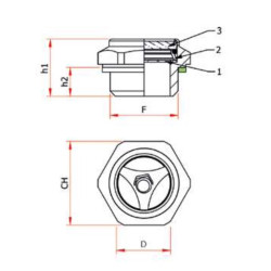 SCREW-IN ALUMINUM OIL SIGHT GLASS - M16 X 1.5