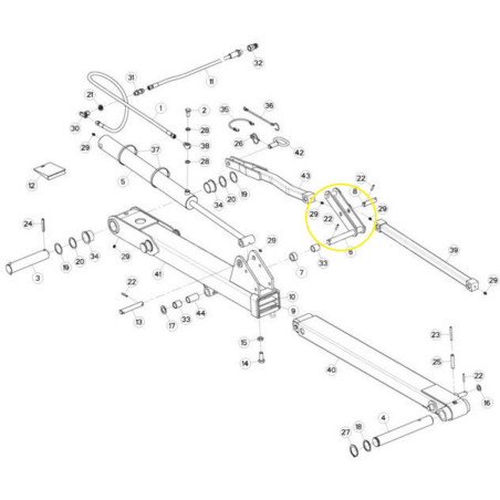 PUSH ROD FOR KUHN WINDROWERS