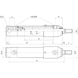 MICRO DOUBLE-ACTING CYLINDER 16X25 STROKE 150 MM