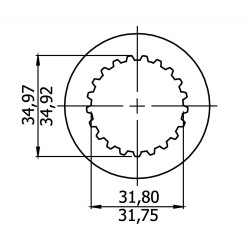 F23 LIMITADOR DE LEVA ESTRELLA - 1 3/8" Z21 - 27 X 74,6 - 1200 NM