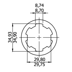 LIMITEUR A CAMES EN ETOILE -  1 3/8'' Z6 30,2 X 92 - 1500 NM 