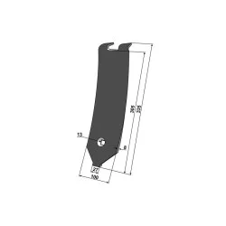 DEFLECTEUR CENTRAL 335/305 x 100 MM Ø13 POUR LEMKEN KARAT KRISTALL 