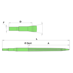 DENTE DEL CARICATORE 35 X 640 - M22 X 1,5