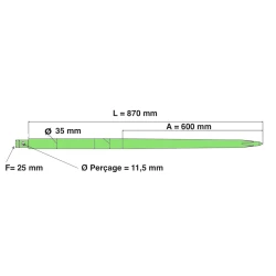 DENTS DECOLLETEE PERCEE 870 MM 