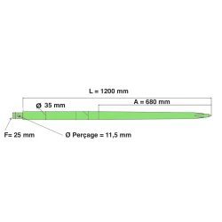 DENT DECOLLETEE PERCEE 1200 MM 