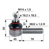 ROTULE DE DIRECTION L 100 MM - F M22 X 1,5 MM - CONE 16/18 MM 