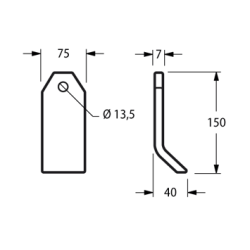 FLEAU Y 145 X 75 X 7 TR14