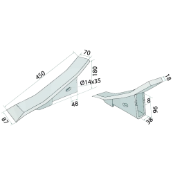 SOC DE SOUS SOLEUSE ALPEGO CARBURE 435 x 70 x 20 MM 