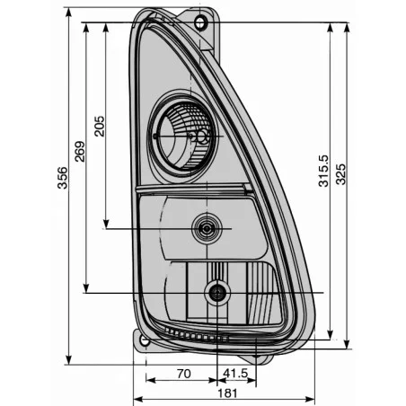 PHARE AVANT GAUCHE TRACTEUR NEW HOLLAND 