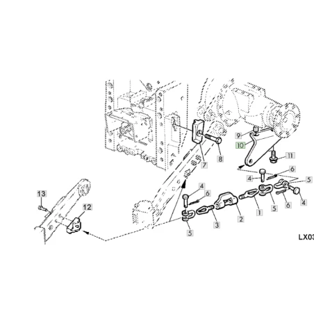 CHAPE DE STABILISATEUR POUR JOHN DEERE - COTE DROIT 