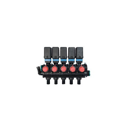 Electric valve assembly with calibrated returns