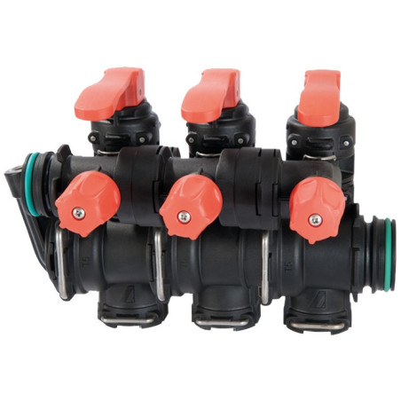 Manual valve assembly with calibrated returns