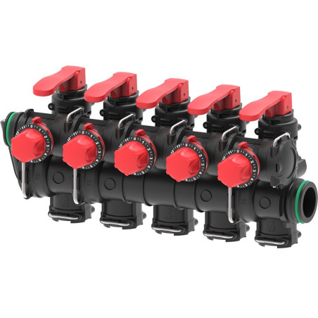 Manual valve assembly with calibrated returns