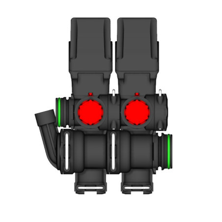 Electric valve assembly with calibrated returns