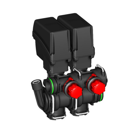 Electric valve assembly with calibrated returns
