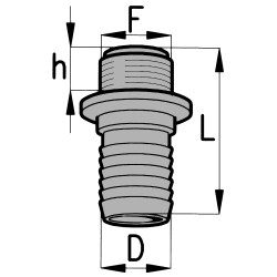 Conector recto para manguera