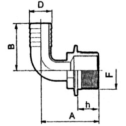 Conector de manguera curvado