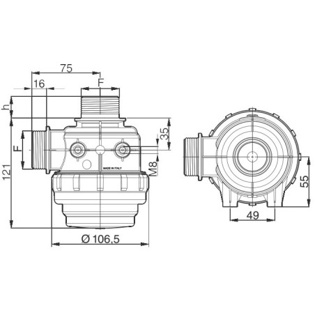 Intake filter without valve