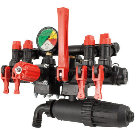Control unit with filter and calibrated return 