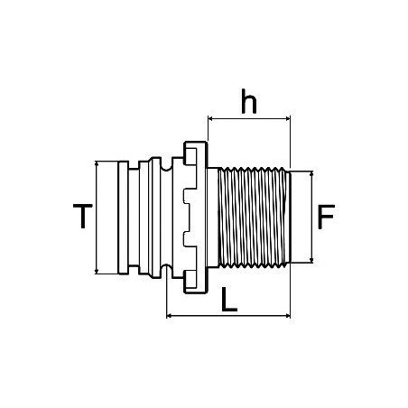 Male threaded fitting with male connection 