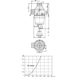 Suction filter with fork connection T6