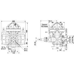 Medium pressure diaphragm pump - P48 complete with gimbal kit 