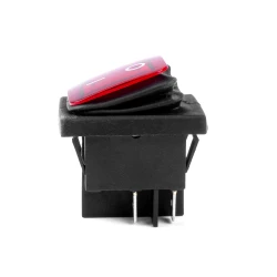 INTERRUPTEUR ON/OFF - 12V/24V - RECTANGLE 22X30 MM- TEMOIN LUMINEUX ROUGE 