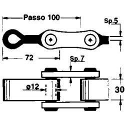 Catena a piastra passo 100