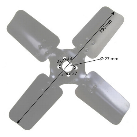 VENTILATORBLÄTTER 392 MM - 4 BLÄTTER