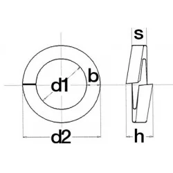 LOT DE 10 RONDELLES RESSORTS GROWER DIN 7980 ZINGUE M20 