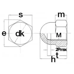 JOGO DE 10 PORCAS DE TAMPA HEX. GALVANIZADO - DIN 1587 M8