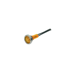 LAMPE TEMOIN LED 12 VOLTS  ORANGE DIAM FIXATION 6.3 MM - TETE 10 MM 