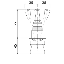 JOYSTICK 2 FONCTIONS A ET B RESSORT DE RAPPEL - HAUTEUR 79 MM 