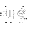 ALTERNATEUR 14V 33A ISKRA LETRIKA MALHE IA0037 - MG123 ALTERNATEUR 14V 33A ISKRA LETRIKA MALHE IA0037 - MG123