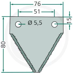 
SECTION SUR FAUCILLÉE 80 X 75 MM POUR DEUTZ 
