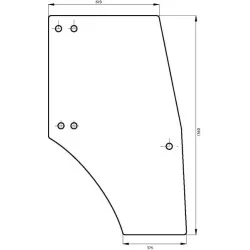 VITRE DE PORTE GAUCHE POUR SAME DEUTZ HURLIMANN 
