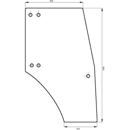 LEFT DOOR WINDOW FOR SAME DEUTZ HURLIMANN