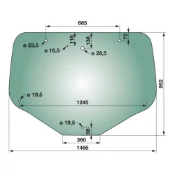 VENTANA TRASERA PARA TRACTOR NEW-HOLLAND - CASE - 87663400