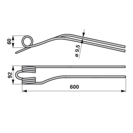KRONE WINDROWER TINE INNER LEFT - 153233.2 