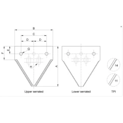 SECTION SUR-FAUCILLÉE 82  x 76 mm POUR MASSEY FERGUSON 