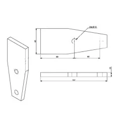 CUCHILLO ESPARCIDOR DE ESTIÉRCOL PARA DEGUILLAUME 157X60X10 PERFORACIÓN 12MM