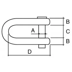 SATZ VON 2 SCHÄKEL 6 MM STAB - DURCHZUG 12 MM