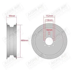 JANTE AVANT DE TRACTEUR AGRICOLE 3.00 x 19 POUCES 