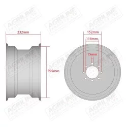 JANTE AVANT DE TRACTEUR AGRICOLE 8.00 x 16 