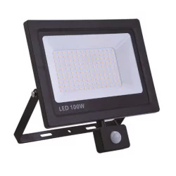 PROJECTEUR LED NOIR AVEC DETECTEUR 100W 8000LM  
